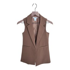 Sincerely Jules Brown Tailored Vest - Brown XS